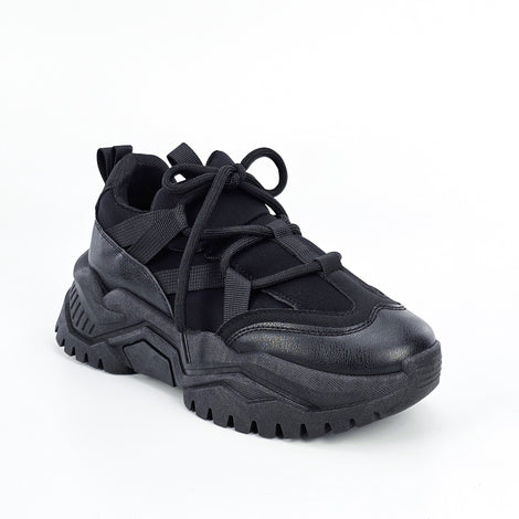 Adidasi Dama Negri din Piele Ecologica BL379