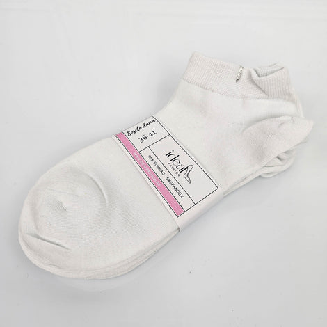 Set 4xPerechi Sosete Albe Bumbac Dama